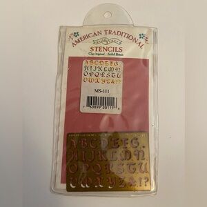American Traditional Brass Stencils Alphabet